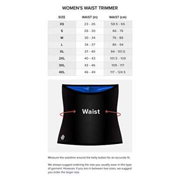 Sweat Shaper Waist Trimmer for Women, Waist Trainer Sauna Belt, Neoprene-Free Waist Cincher, Sauna Slimming Belt (Black, Large)