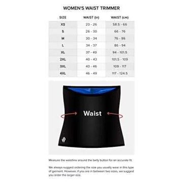 Sweat Shaper Waist Trimmer for Women, Waist Trainer Sauna Belt, Neoprene-Free Waist Cincher, Sauna Slimming Belt (Black, Large)