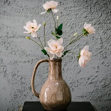 Mowtanco Rustic Ceramic Flower Vase for Home Decor
