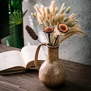 Mowtanco Rustic Ceramic Flower Vase for Home Decor