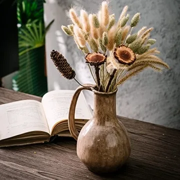 Mowtanco Rustic Ceramic Flower Vase for Home Decor