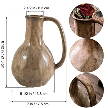 Mowtanco Rustic Ceramic Flower Vase for Home Decor