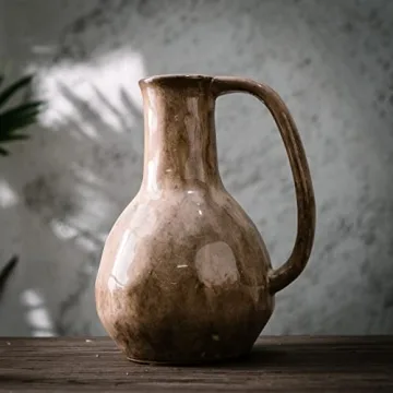 Mowtanco Rustic Ceramic Flower Vase for Home Decor