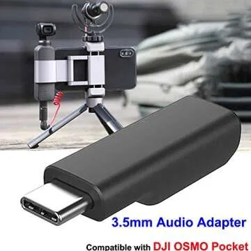 HuaYe USB-C to 3.5mm Mic Microphone Audio Adapter for DJI OSMO Pocket Accessorie