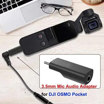 HuaYe USB-C to 3.5mm Mic Microphone Audio Adapter for DJI OSMO Pocket Accessorie