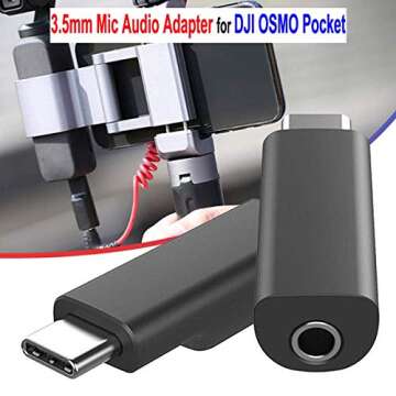 HuaYe USB-C to 3.5mm Mic Microphone Audio Adapter for DJI OSMO Pocket Accessorie