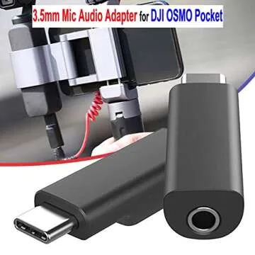 HuaYe USB-C to 3.5mm Mic Microphone Audio Adapter for DJI OSMO Pocket Accessorie