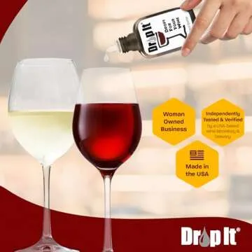 Drop It Wine Drops 1 Pack - Naturally Reduces Sulfites and Tannins - Can Eliminate Sensitivities, Allergies, and Histamines - Wine Wand Alternative - Portable and Easy to Use - Treats up to 55 Glasses