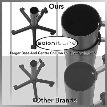 Saloniture Aluminum Salon Instrument Tray with Caddy, Heavy-Duty Rolling Base