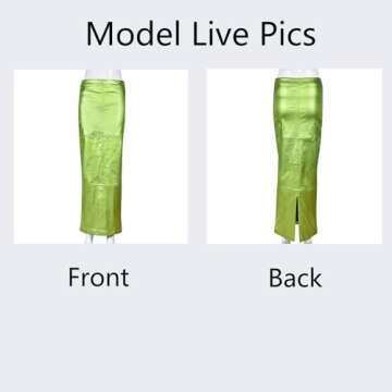 Stylish LEOROO Long Green Pencil Skirt for Women