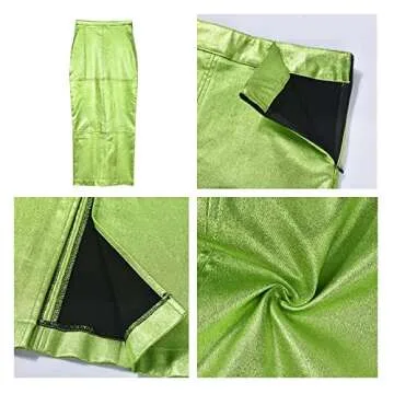 Stylish LEOROO Long Green Pencil Skirt for Women