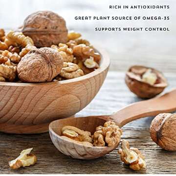 Lark Ellen Farm Unsalted Walnuts, Raw Sprouted Healthy Snack, Keto, Certified USDA Organic, Gluten-Free, Vegan, Individual Whole Nuts (10 Oz, 3 Pack)