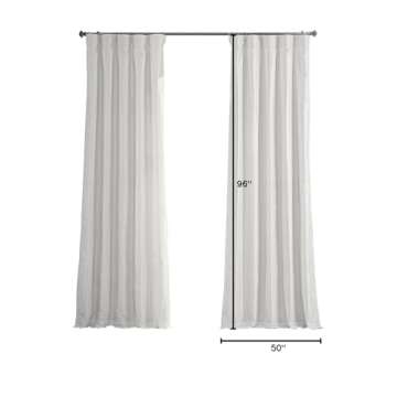 HPD Half Price Drapes Room Darkening Curtains for Bedroom Vintage Textured Faux Dupioni Silk Curtains for Living Room (1 Panel), 50 X 96, Off White