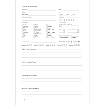 Camping Journal & RV Logbook for Memorable Travels