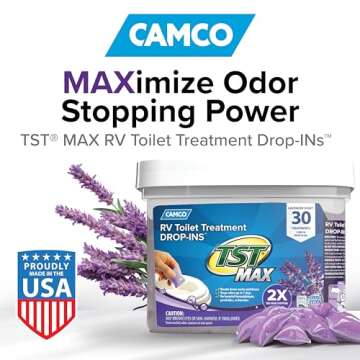 Camco TST MAX RV Toilet Treatment Drop-INs - Powerful Odor Control and Waste Breakdown