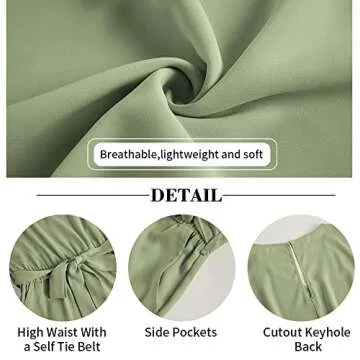 Chic Women's V Neck Rompers with Pockets and Belt