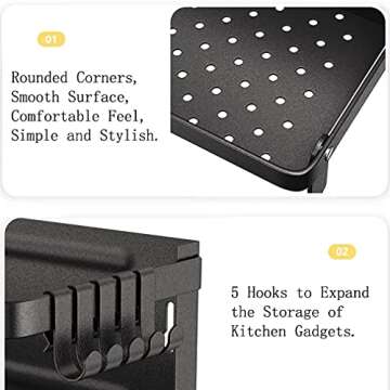 Magnetic Spice Rack Organizer & Paper Towel Holder Shelf