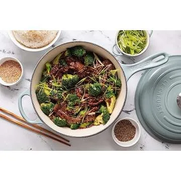 Le Creuset Enameled Cast Iron Signature Cassadou, 3.75 qt., Sea Salt