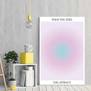 Colorful Abstract Aura Posters for Room Aesthetic 3 Piece Aura Gradient Spiritual Affirmation Canvas Wall Art Positive Energy Painting Danish Pastel Room Wall Decor for Bedroom Yoga 12x16in Unframed