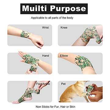 FRESINIDER Self Adhesive Athletic Wrap - 16 Rolls of Camo Bandages