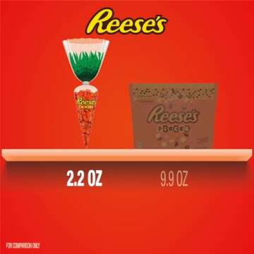 REESE'S PIECES Peanut Butter in a Crunchy Shell Treats, Easter Candy, 2.2 oz Carrot Bag