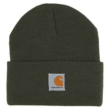 Carhartt unisex child Acrylic Watch Cold Weather Hat, Olive, 8-14 Years US
