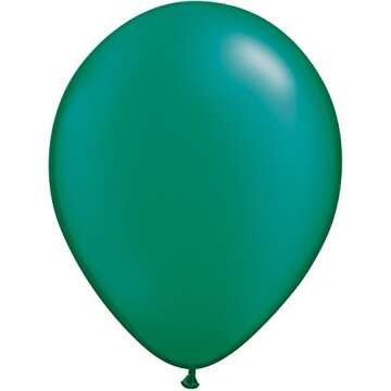 Qualatex 11" Latex Balloons, Pearl Emerald Green - 100 Count