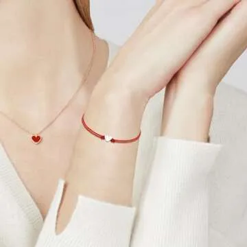 SmileBelle Red String Heart Bracelets for All Occasions