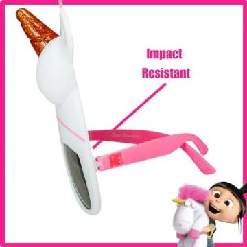 Sun-Staches Minions Official Fluffy Unicorn Sunglasses | UV400 Costume Accessory | One Size Fits Most