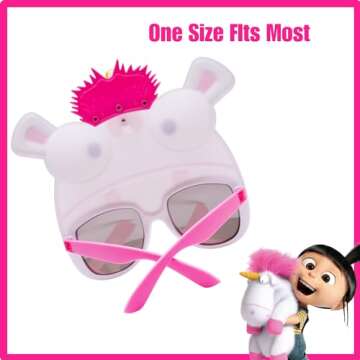 Sun-Staches Minions Official Fluffy Unicorn Sunglasses | UV400 Costume Accessory | One Size Fits Most