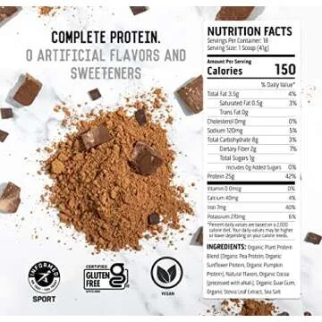 Ascent Vegan Protein Powder - 25g Plant Protein, Zero Sugar