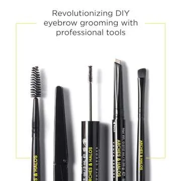 Arches & Halos - Duo Luxury Brow Powder - Dark Brown - Eyebrow Styling Cosmetics Palette, Powder, Tinting, Contouring, Precise Brow Definer - Hypoallergenic, Vegan - 2.5 g, Dark Brown