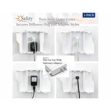 Twin Door Baby Safety Outlet Cover Box - Secure & Easy to Use