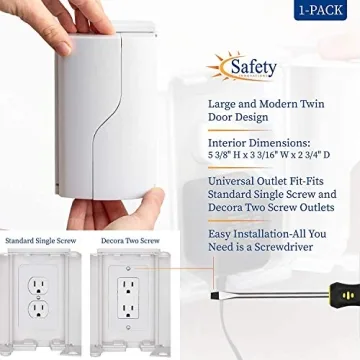 Twin Door Baby Safety Outlet Cover Box - Secure & Easy to Use