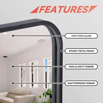 ZenStyle 2 Packs Wall Mount Mirror for Bathroom, 24 x 36 Inch Black Metal Framed Rounded Corner Rectangular Mirror with Peaked Trim for Entryways, Living Rooms, Bathrooms