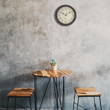 Foxtop 12" Retro Silent Wall Clock in Bronze