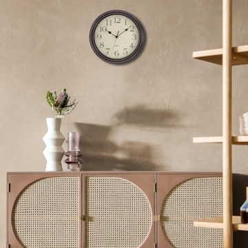 Foxtop 12" Retro Silent Wall Clock in Bronze