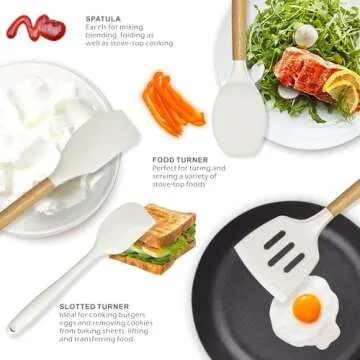 Heat Resistant Silicone Utensils Set for Non-Stick Cookware