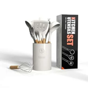 Heat Resistant Silicone Utensils Set for Non-Stick Cookware