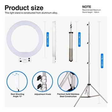 Neewer 18-Inch Dimmable LED Ring Light Kit for Videos