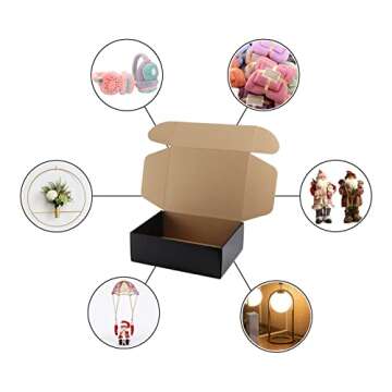Hoikwo Medium Shipping Boxes for Mailing Shipping Packaging, Corrugated Cardboard Boxes for Packaging Small Business, (Black, 12x9x4-20 Pack)