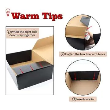 Hoikwo Medium Shipping Boxes for Mailing Shipping Packaging, Corrugated Cardboard Boxes for Packaging Small Business, (Black, 12x9x4-20 Pack)