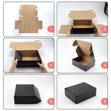 Hoikwo Medium Shipping Boxes for Mailing Shipping Packaging, Corrugated Cardboard Boxes for Packaging Small Business, (Black, 12x9x4-20 Pack)