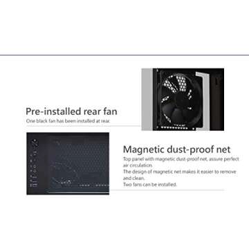 Montech Flyer Black Micro ATX, Mini-ITX/Pre-Installed 2 Fans/High-Airflow/Computer Gaming Case/Hairline Surface Front Panel/Three Versions Lighting Effects/RGB LED Shinning Strip