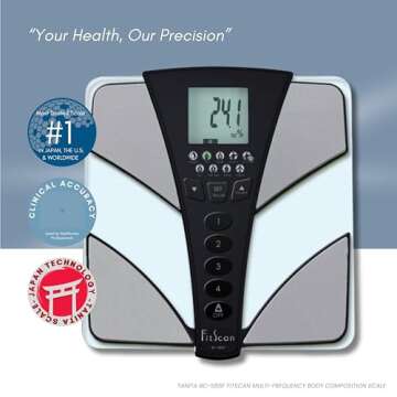 TANITA BC-585F FitScan - Japan Technology Multi-Frequency Body Composition Monitor - Smart Digital InBody Scale with Fat, Muscle Mass, BMI, Caloric Intake, Metabolism, and Visceral Fat Tracker