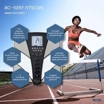 TANITA BC-585F FitScan - Japan Technology Multi-Frequency Body Composition Monitor - Smart Digital InBody Scale with Fat, Muscle Mass, BMI, Caloric Intake, Metabolism, and Visceral Fat Tracker