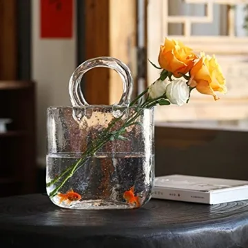 Elegant Glass Purse Vase - Unique Home Decor Gift