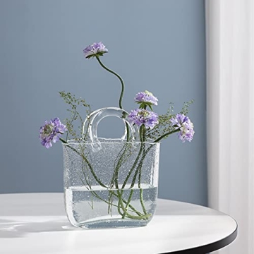 Elegant Glass Purse Vase - Unique Home Decor Gift