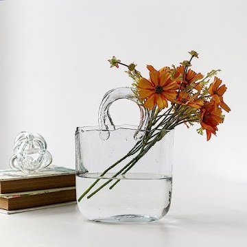 Elegant Glass Purse Vase - Unique Home Decor Gift
