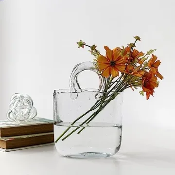 Elegant Glass Purse Vase - Unique Home Decor Gift